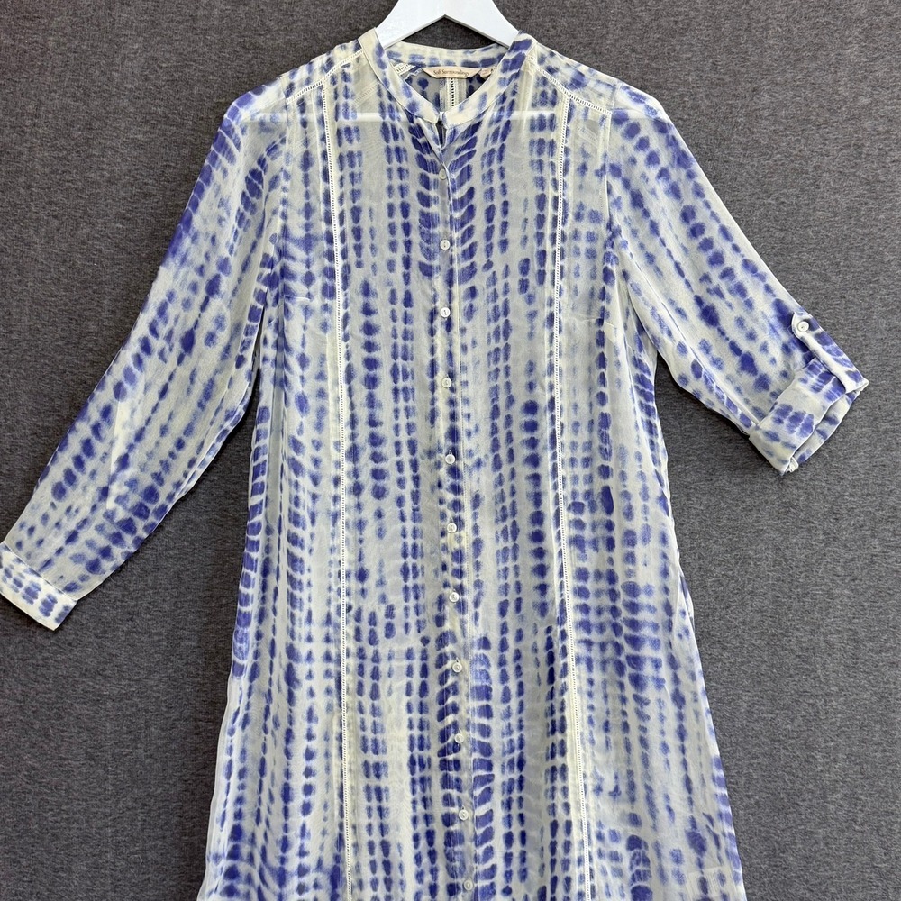 Soft Surroundings Button Front Maxi Dress Womens Boho Shibori‎ Coastal Beach - Picture 8 of 8